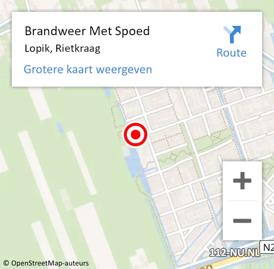 Locatie op kaart van de 112 melding: Brandweer Met Spoed Naar Lopik, Rietkraag op 15 maart 2016 08:31