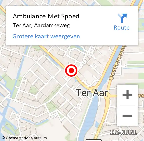 Locatie op kaart van de 112 melding: Ambulance Met Spoed Naar Ter Aar, Aardamseweg op 15 maart 2016 09:08