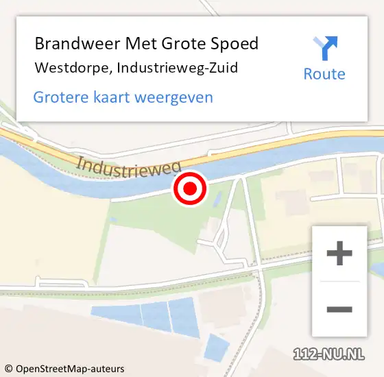 Locatie op kaart van de 112 melding: Brandweer Met Grote Spoed Naar Westdorpe, Industrieweg-Zuid op 15 maart 2016 09:17