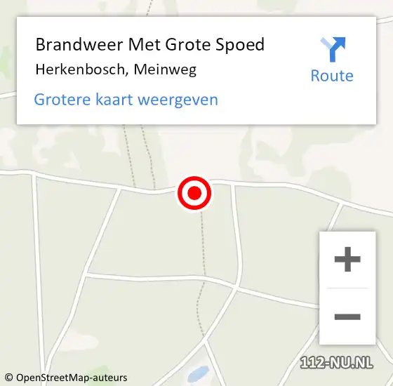 Locatie op kaart van de 112 melding: Brandweer Met Grote Spoed Naar Herkenbosch, Meinweg op 15 maart 2016 13:30