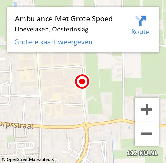 Locatie op kaart van de 112 melding: Ambulance Met Grote Spoed Naar Hoevelaken, Oosterinslag op 15 maart 2016 14:39