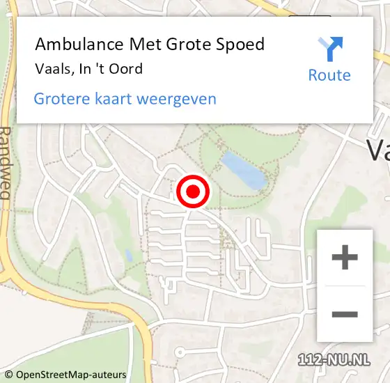 Locatie op kaart van de 112 melding: Ambulance Met Grote Spoed Naar Vaals, In 't Oord op 9 december 2013 02:39