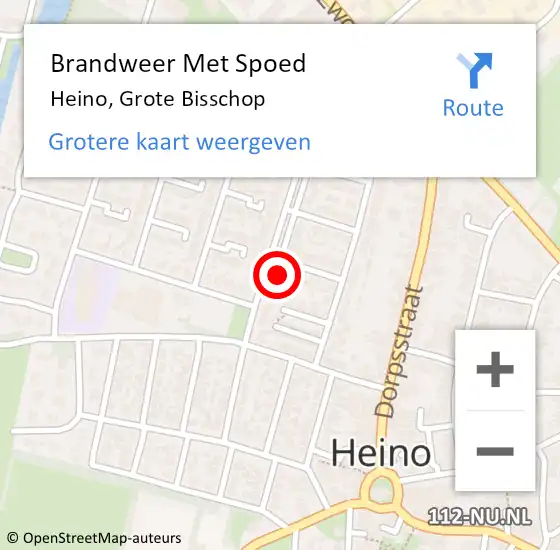 Locatie op kaart van de 112 melding: Brandweer Met Spoed Naar Heino, Grote Bisschop op 15 maart 2016 16:53