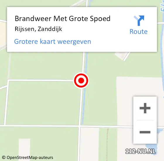 Locatie op kaart van de 112 melding: Brandweer Met Grote Spoed Naar Rijssen, Zanddijk op 15 maart 2016 17:09