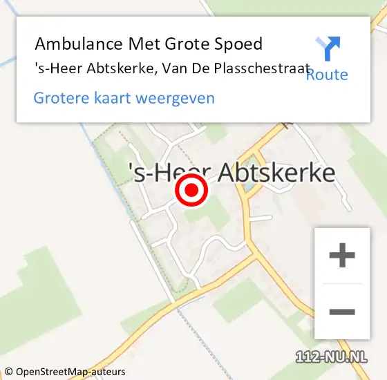 Locatie op kaart van de 112 melding: Ambulance Met Grote Spoed Naar 's-Heer Abtskerke, Van De Plasschestraat op 15 maart 2016 18:00