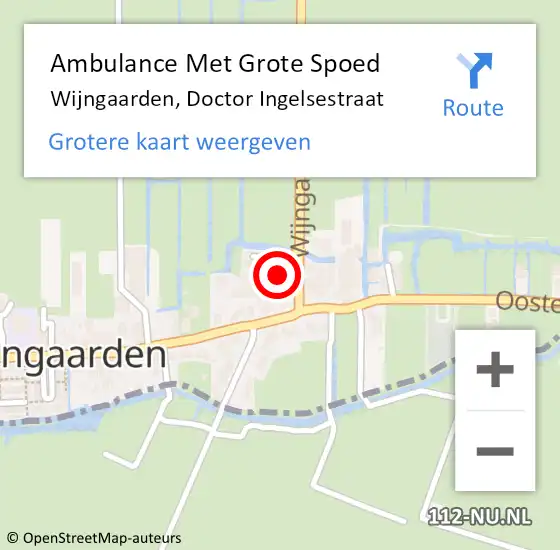 Locatie op kaart van de 112 melding: Ambulance Met Grote Spoed Naar Wijngaarden, Doctor Ingelsestraat op 16 maart 2016 01:03