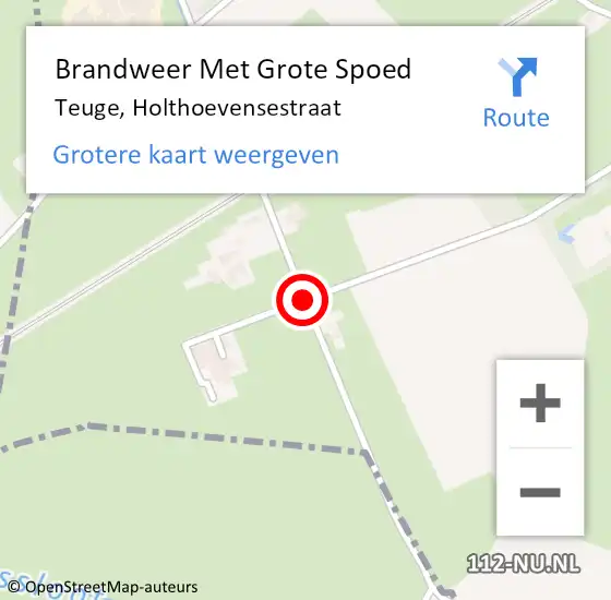 Locatie op kaart van de 112 melding: Brandweer Met Grote Spoed Naar Teuge, Holthoevensestraat op 16 maart 2016 10:31