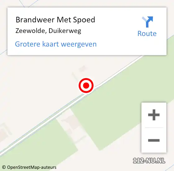 Locatie op kaart van de 112 melding: Brandweer Met Spoed Naar Zeewolde, Duikerweg op 16 maart 2016 10:43