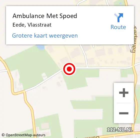 Locatie op kaart van de 112 melding: Ambulance Met Spoed Naar Eede, Vlasstraat op 16 maart 2016 11:06