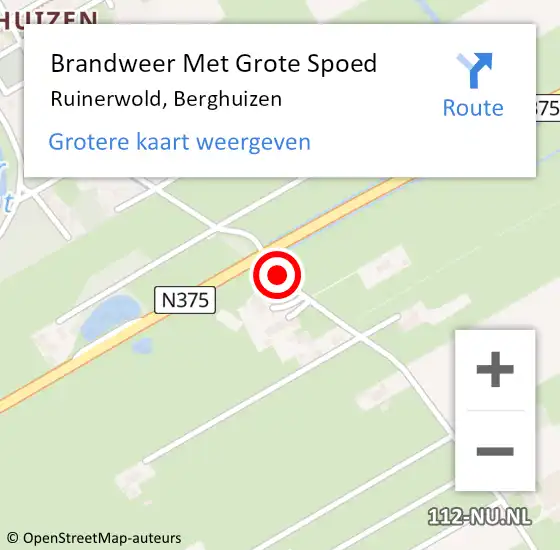 Locatie op kaart van de 112 melding: Brandweer Met Grote Spoed Naar Ruinerwold, Berghuizen op 16 maart 2016 14:00