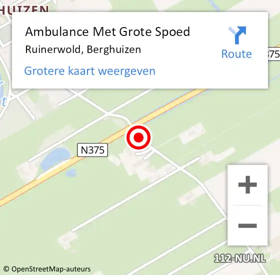 Locatie op kaart van de 112 melding: Ambulance Met Grote Spoed Naar Ruinerwold, Berghuizen op 16 maart 2016 14:03