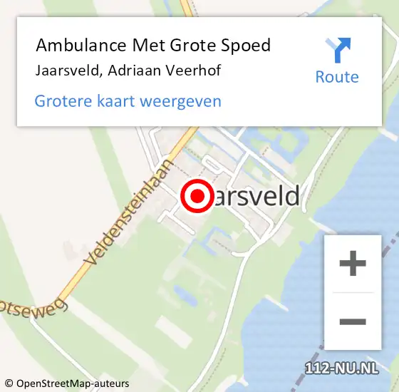 Locatie op kaart van de 112 melding: Ambulance Met Grote Spoed Naar Jaarsveld, Adriaan Veerhof op 16 maart 2016 14:52