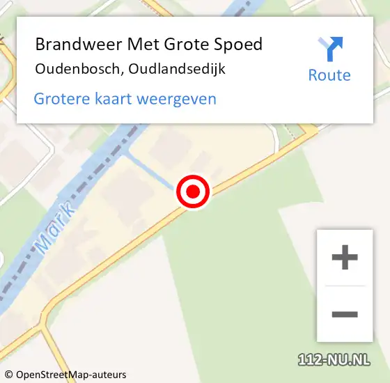 Locatie op kaart van de 112 melding: Brandweer Met Grote Spoed Naar Oudenbosch, Oudlandsedijk op 16 maart 2016 14:55