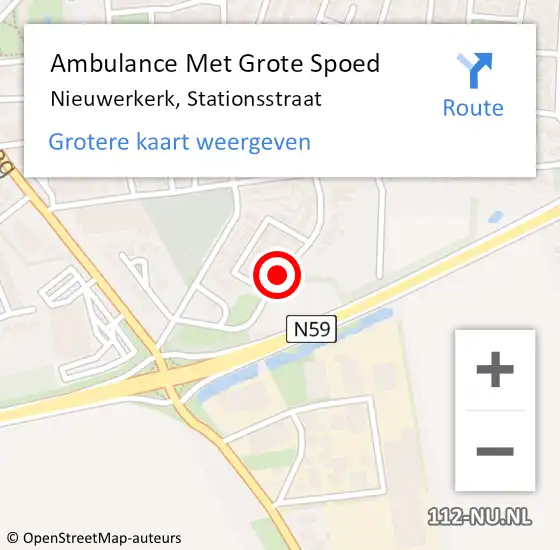 Locatie op kaart van de 112 melding: Ambulance Met Grote Spoed Naar Nieuwerkerk, Stationsstraat op 16 maart 2016 16:32