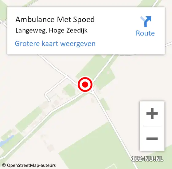 Locatie op kaart van de 112 melding: Ambulance Met Spoed Naar Langeweg, Hoge Zeedijk op 16 maart 2016 18:00