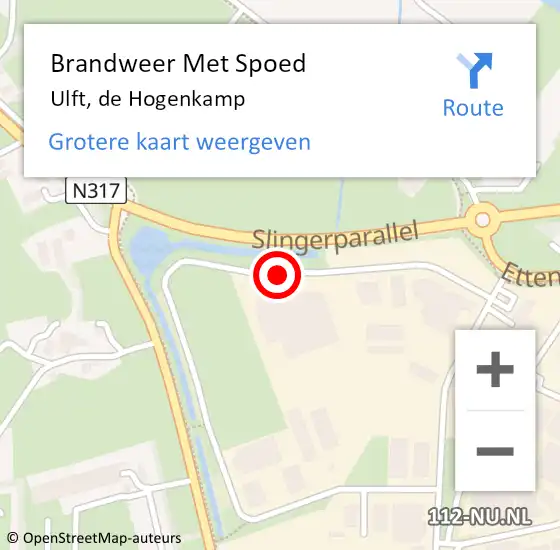 Locatie op kaart van de 112 melding: Brandweer Met Spoed Naar Ulft, de Hogenkamp op 16 maart 2016 18:53