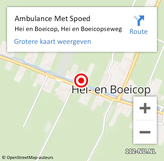 Locatie op kaart van de 112 melding: Ambulance Met Spoed Naar Hei en Boeicop, Hei en Boeicopseweg op 16 maart 2016 20:14