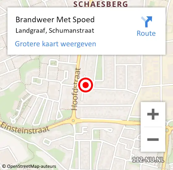 Locatie op kaart van de 112 melding: Brandweer Met Spoed Naar Landgraaf, Schumanstraat op 16 maart 2016 20:46