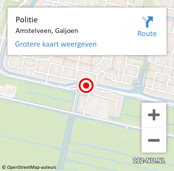 Locatie op kaart van de 112 melding: Politie Amstelveen, Galjoen op 16 maart 2016 23:00