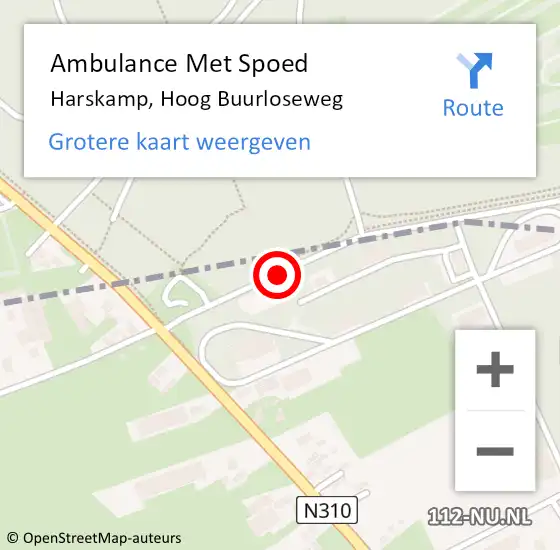 Locatie op kaart van de 112 melding: Ambulance Met Spoed Naar Harskamp, Hoog Buurloseweg op 17 maart 2016 05:40