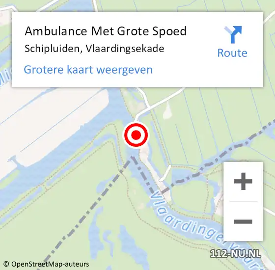 Locatie op kaart van de 112 melding: Ambulance Met Grote Spoed Naar Schipluiden, Vlaardingsekade op 15 september 2013 13:06