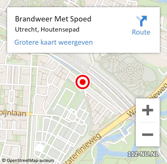 Locatie op kaart van de 112 melding: Brandweer Met Spoed Naar Utrecht, Houtensepad op 17 maart 2016 07:40