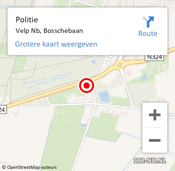 Locatie op kaart van de 112 melding: Politie Velp Nb, Bosschebaan op 17 maart 2016 08:24