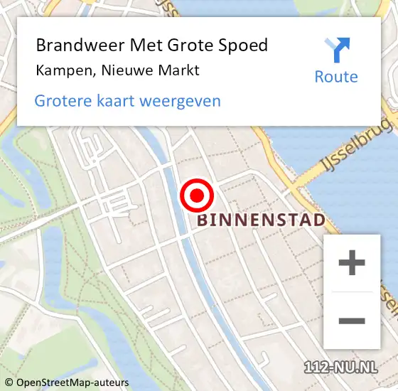 Locatie op kaart van de 112 melding: Brandweer Met Grote Spoed Naar Kampen, Nieuwe Markt op 17 maart 2016 10:03