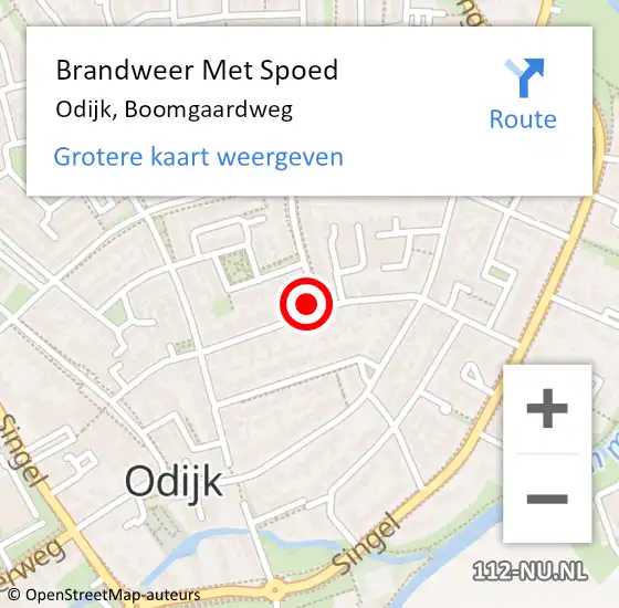 Locatie op kaart van de 112 melding: Brandweer Met Spoed Naar Odijk, Boomgaardweg op 17 maart 2016 11:21