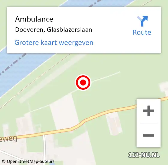 Locatie op kaart van de 112 melding: Ambulance Doeveren, Glasblazerslaan op 17 maart 2016 11:22
