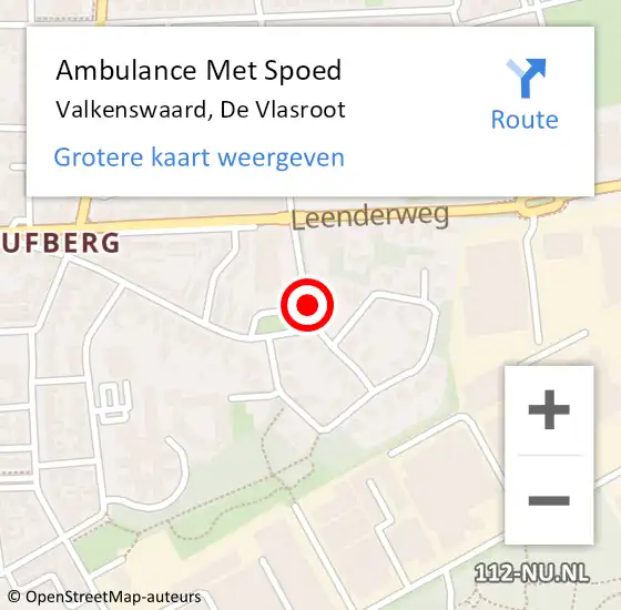 Locatie op kaart van de 112 melding: Ambulance Met Spoed Naar Valkenswaard, De Vlasroot op 17 maart 2016 12:15