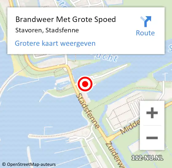 Locatie op kaart van de 112 melding: Brandweer Met Grote Spoed Naar Stavoren, Stadsfenne op 9 december 2013 09:39