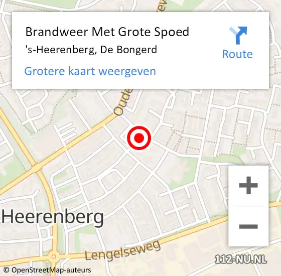 Locatie op kaart van de 112 melding: Brandweer Met Grote Spoed Naar 's-Heerenberg, De Bongerd op 17 maart 2016 14:01