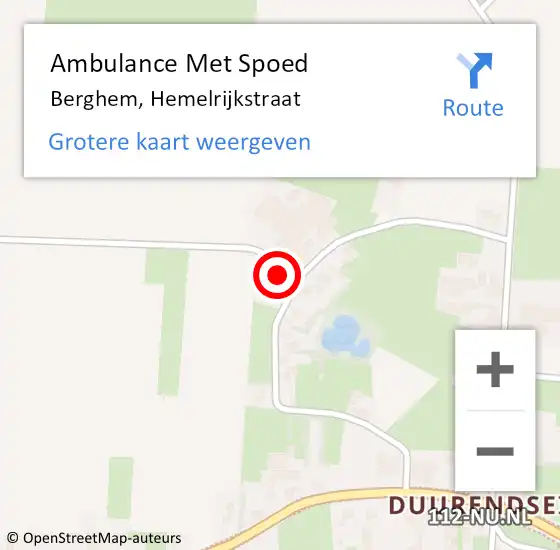 Locatie op kaart van de 112 melding: Ambulance Met Spoed Naar Berghem, Hemelrijkstraat op 17 maart 2016 14:57