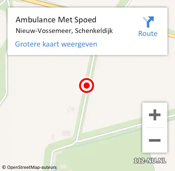 Locatie op kaart van de 112 melding: Ambulance Met Spoed Naar Nieuw-Vossemeer, Schenkeldijk op 17 maart 2016 15:40