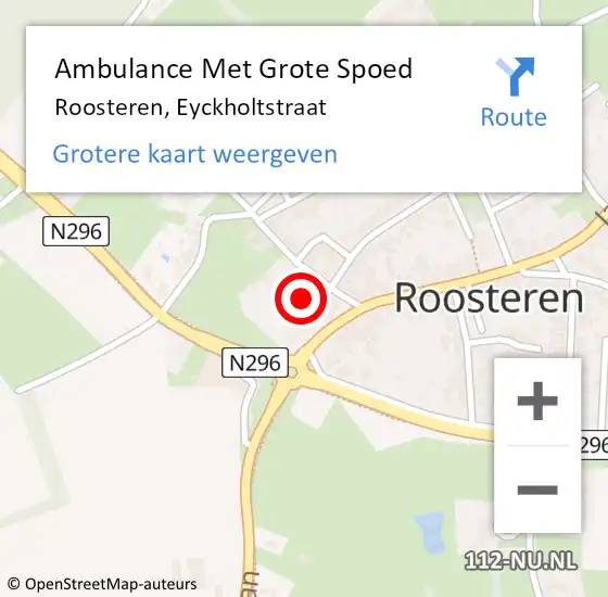 Locatie op kaart van de 112 melding: Ambulance Met Grote Spoed Naar Roosteren, Eyckholtstraat op 17 maart 2016 15:51