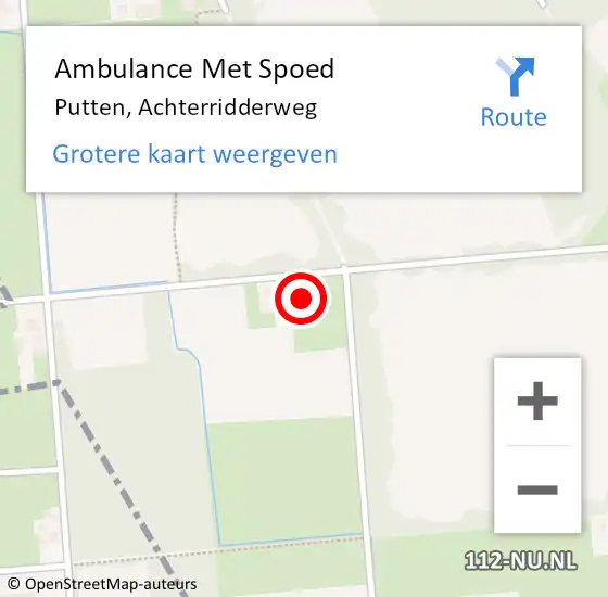 Locatie op kaart van de 112 melding: Ambulance Met Spoed Naar Putten, Achterridderweg op 17 maart 2016 16:52