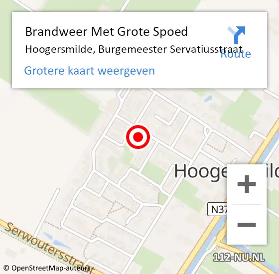 Locatie op kaart van de 112 melding: Brandweer Met Grote Spoed Naar Hoogersmilde, Burgemeester Servatiusstraat op 9 december 2013 10:05