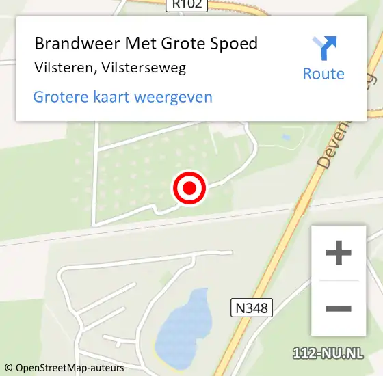 Locatie op kaart van de 112 melding: Brandweer Met Grote Spoed Naar Vilsteren, Vilsterseweg op 17 maart 2016 19:40