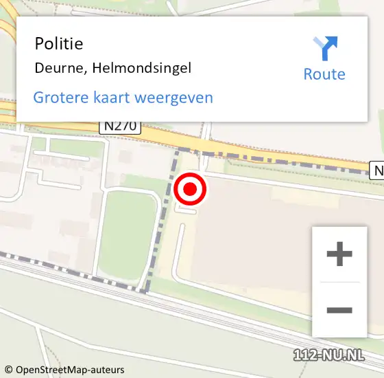 Locatie op kaart van de 112 melding: Politie Deurne, Helmondsingel op 17 maart 2016 19:53