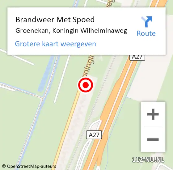 Locatie op kaart van de 112 melding: Brandweer Met Spoed Naar Groenekan, Koningin Wilhelminaweg op 17 maart 2016 20:30