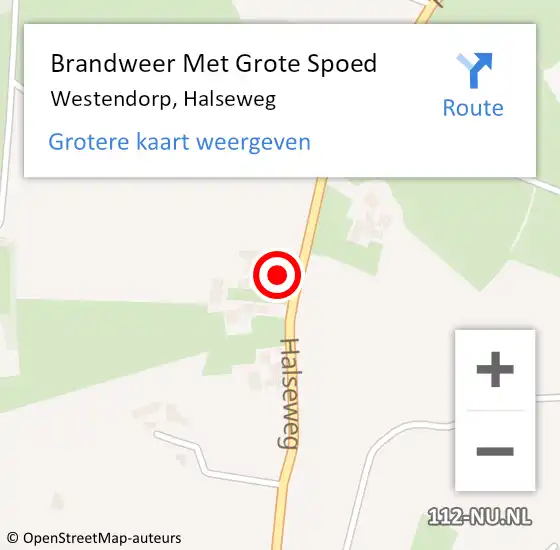 Locatie op kaart van de 112 melding: Brandweer Met Grote Spoed Naar Westendorp, Halseweg op 17 maart 2016 21:18