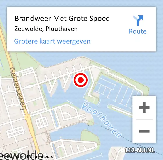 Locatie op kaart van de 112 melding: Brandweer Met Grote Spoed Naar Zeewolde, Pluuthaven op 9 december 2013 10:25