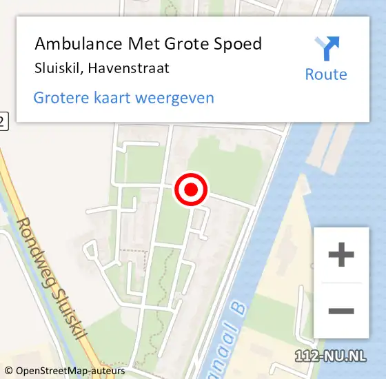 Locatie op kaart van de 112 melding: Ambulance Met Grote Spoed Naar Sluiskil, Havenstraat op 17 maart 2016 22:19