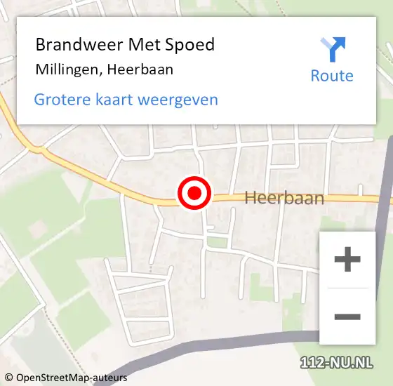 Locatie op kaart van de 112 melding: Brandweer Met Spoed Naar Millingen, Heerbaan op 17 maart 2016 22:57