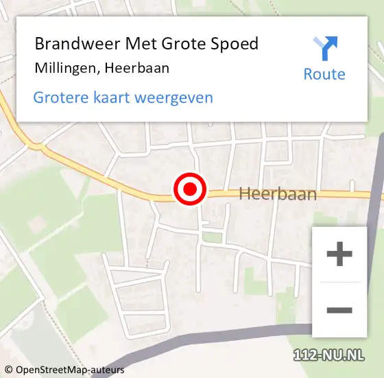 Locatie op kaart van de 112 melding: Brandweer Met Grote Spoed Naar Millingen, Heerbaan op 17 maart 2016 22:59