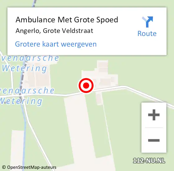 Locatie op kaart van de 112 melding: Ambulance Met Grote Spoed Naar Angerlo, Grote Veldstraat op 18 maart 2016 00:01