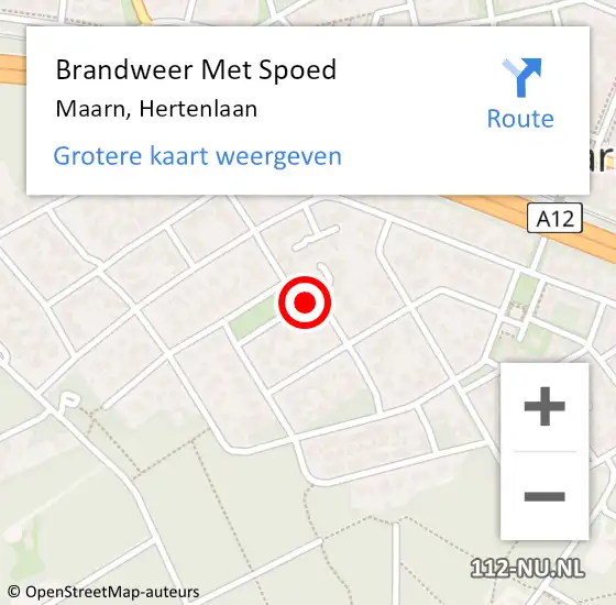 Locatie op kaart van de 112 melding: Brandweer Met Spoed Naar Maarn, Hertenlaan op 18 maart 2016 00:25