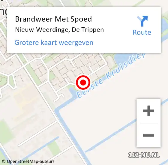 Locatie op kaart van de 112 melding: Brandweer Met Spoed Naar Nieuw-Weerdinge, De Trippen op 18 maart 2016 00:32