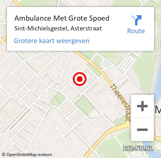 Locatie op kaart van de 112 melding: Ambulance Met Grote Spoed Naar Sint-Michielsgestel, Asterstraat op 18 maart 2016 02:06